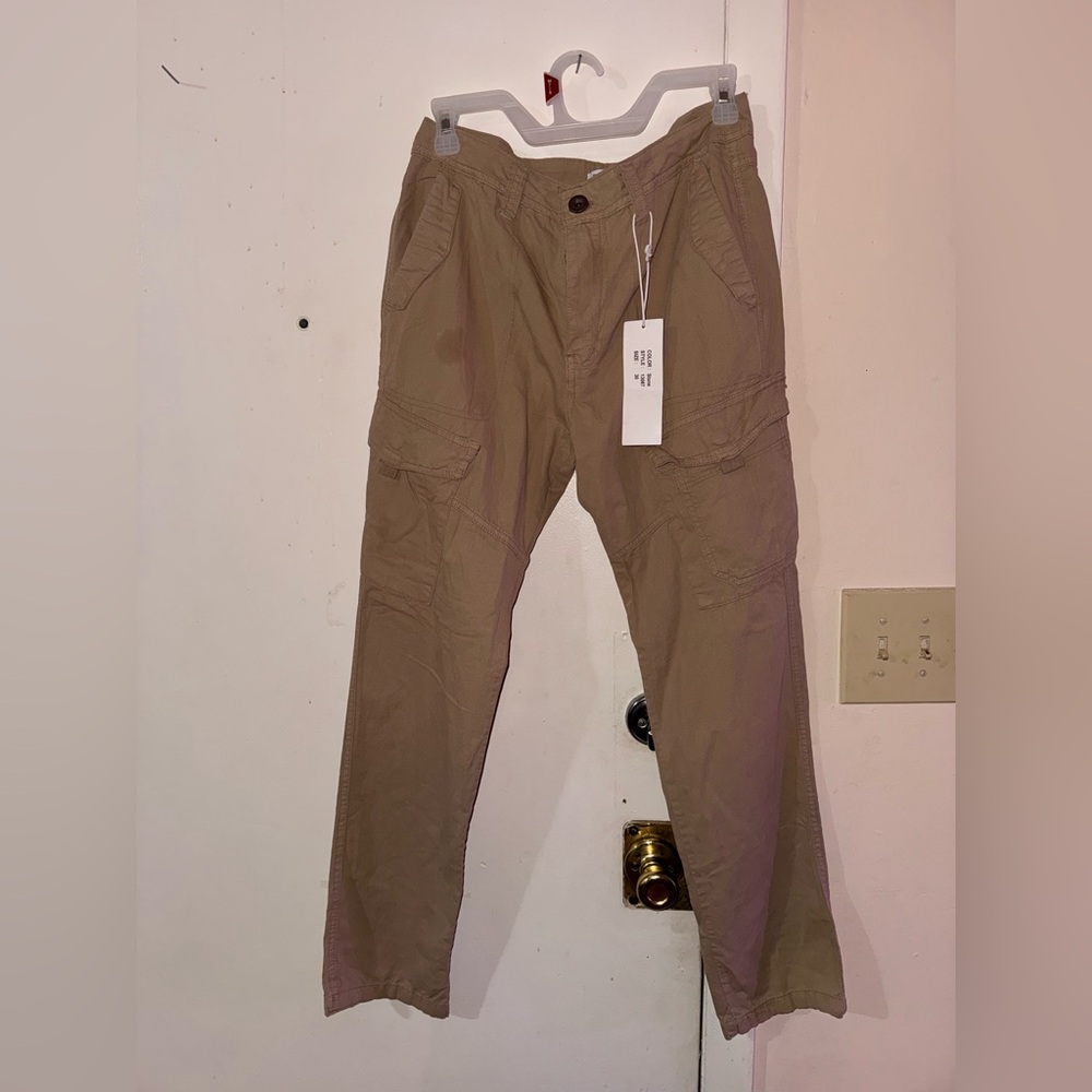 Casual Tan Wide Leg Pants
